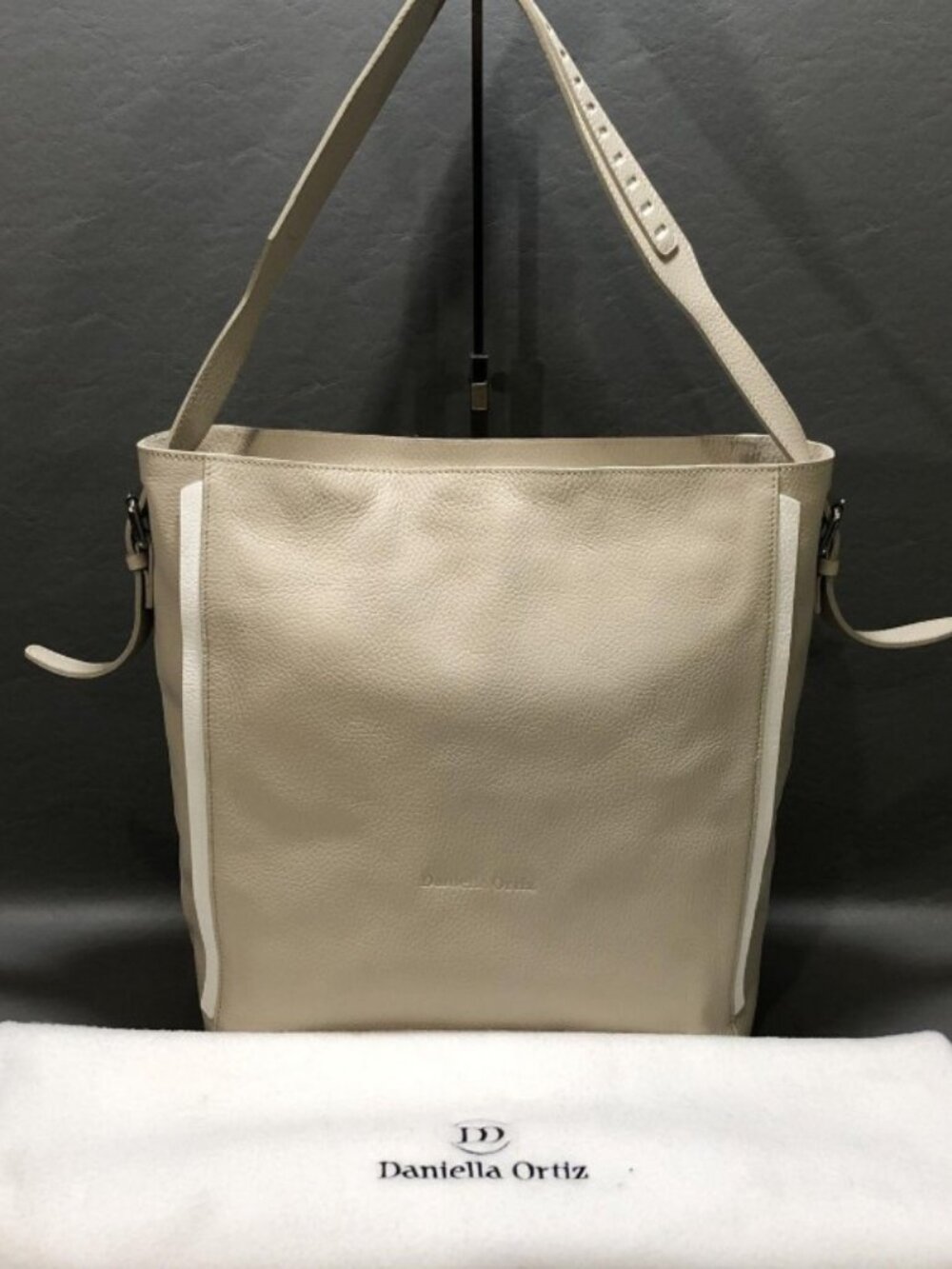 Daniella Ortiz Charlene Leather Tote Bag Bone Beige Shoulder Purse Argentina